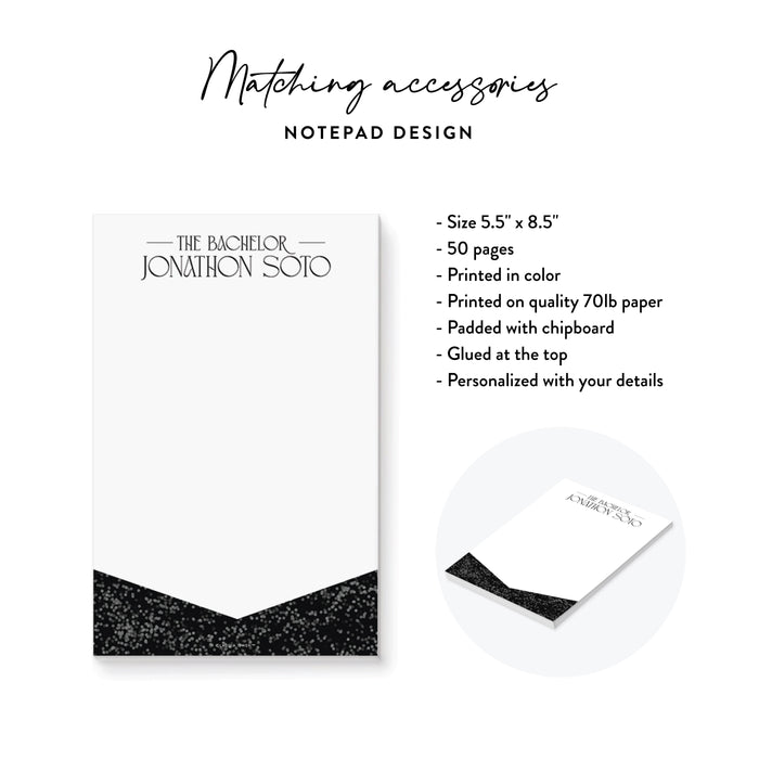 Elegant Black Bachelor Party Invitation Men’s Night Out Card