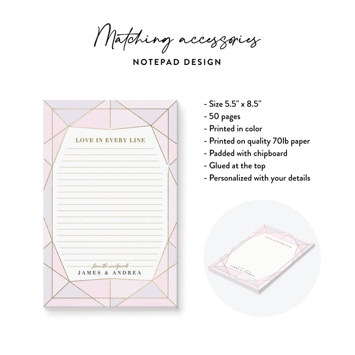 Blush Pink Wedding Invitation Jewel Inspired Design