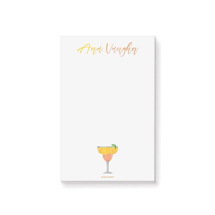 Margarita Notepad with Lime Slice Design, Cinco De Mayo Party Favor Stationery Pad, Personalized Cocktail Writing Paper Pad, Margarita to do List Notepad, Margarita Lover Gift