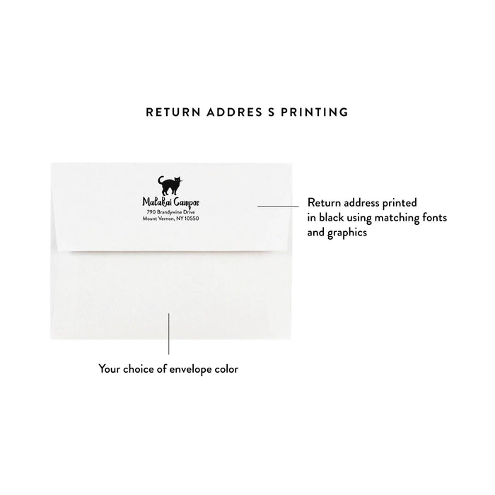 Personalized Spooky Black Cat Halloween Party Invitation