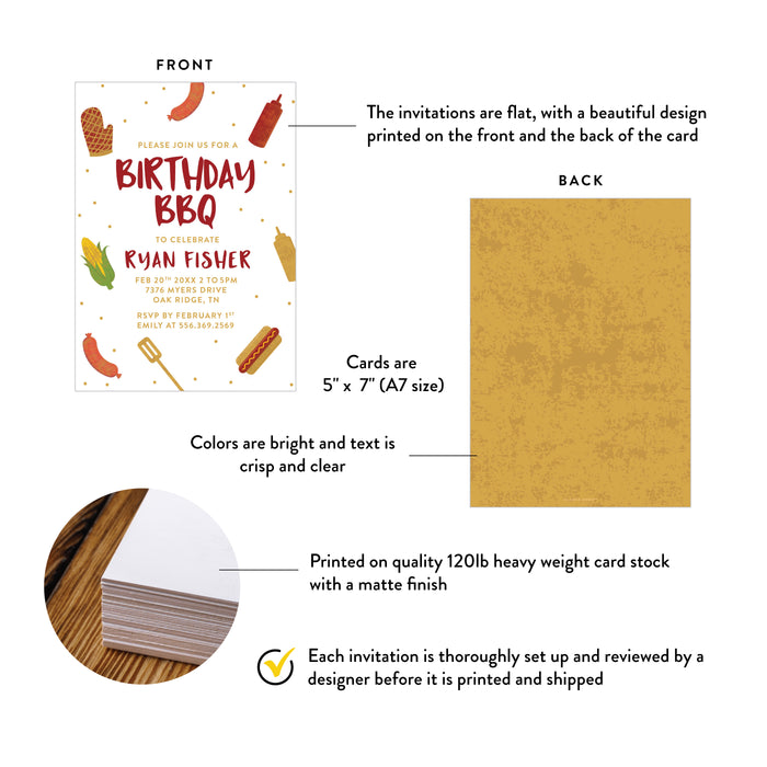 Personalized Backyard BBQ Birthday Invitation for Grilling Party