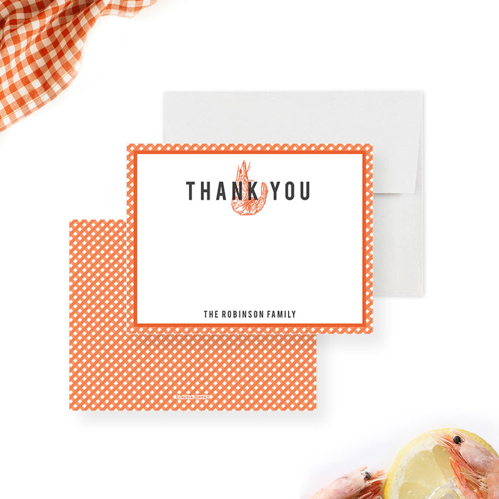 Shrimp Boil Invitation Card with Plaid Design, Seafood Boil Birthday Invites, Let The Good Times Boil