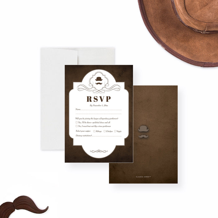 Gentlemens Night Invitation Vintage Bachelor Party Invite