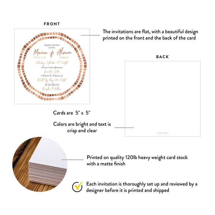 Personalized Modern Geometric Wedding Invitation with Circle Border