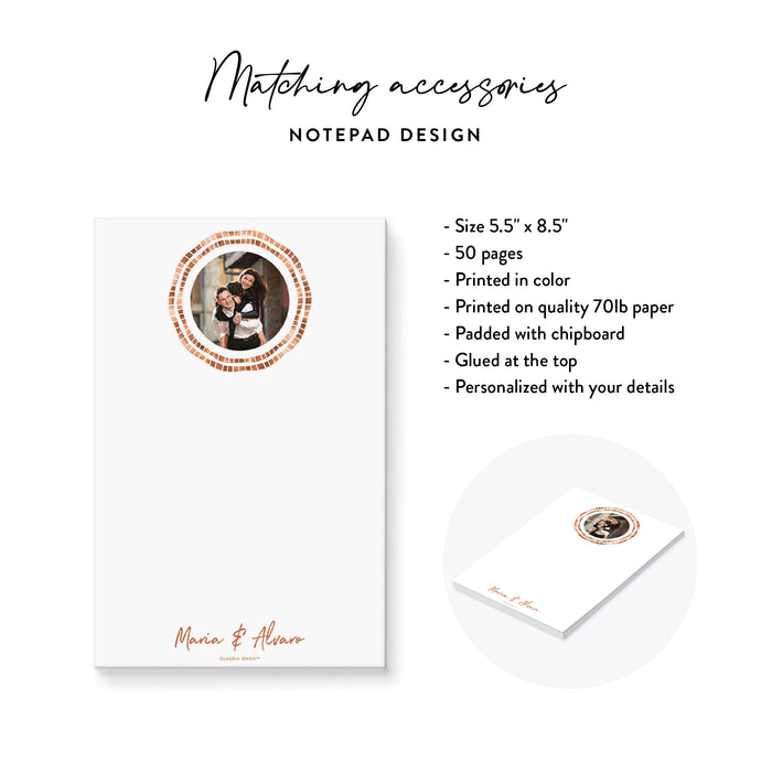 Personalized Modern Geometric Wedding Invitation with Circle Border