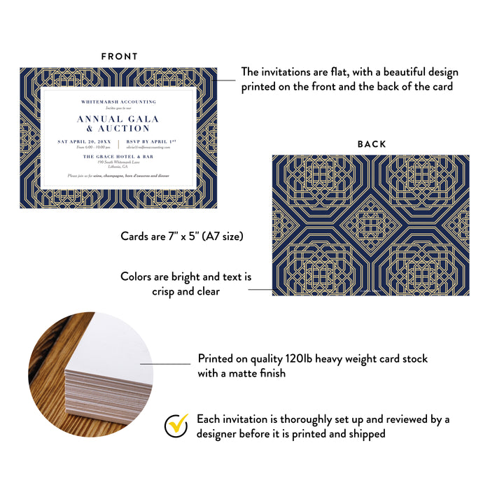 Business Gala Invitation Elegant Charity Auction Card