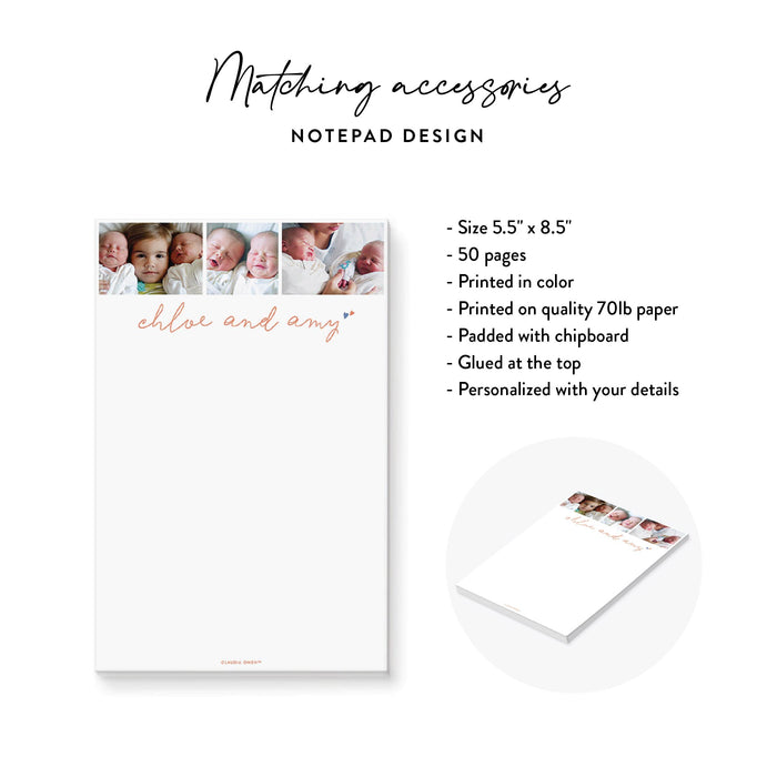 Twin Birthday Invitation with Photo Double the Love Theme