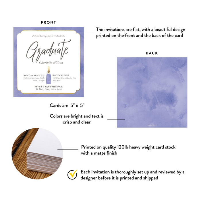 Graduation Party Invitation Pop the Champagne Design