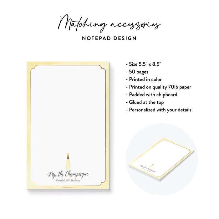 Elegant Pop the Champagne Birthday Invitation Card