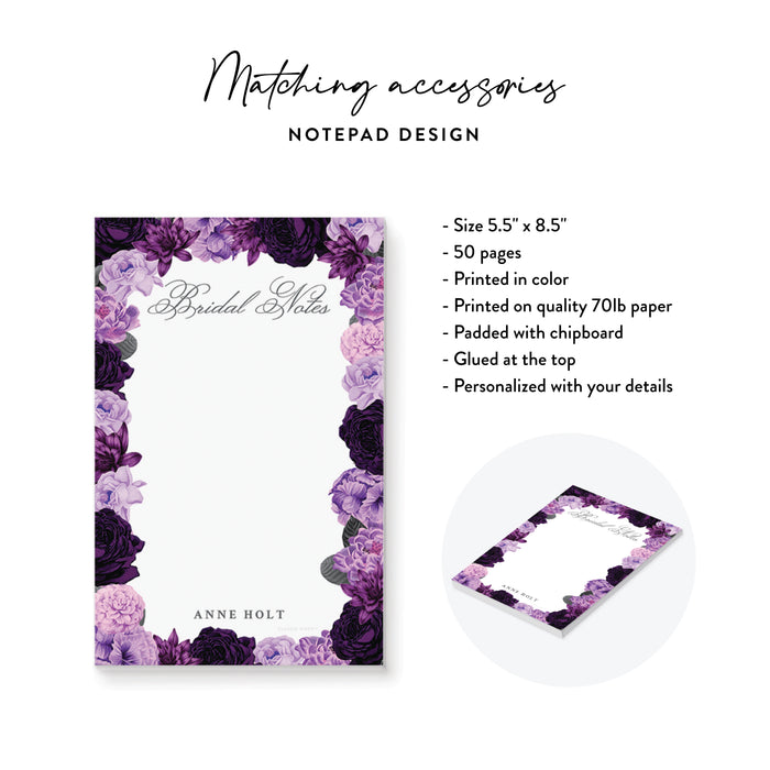 Purple Floral Bridal Shower Invitation Champagne Bottle