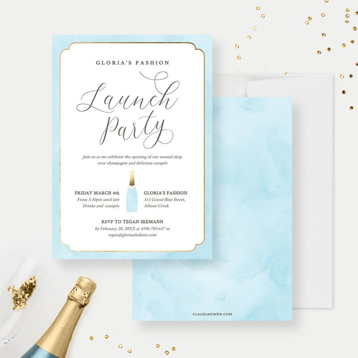 Launch Party Invitation Template, Business Opening Celebration Editable Design, Corporate Grand Opening Event