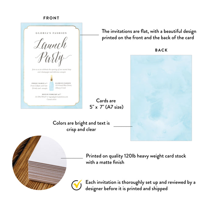 Personalized Grand Opening and Business Launch Party Invitation