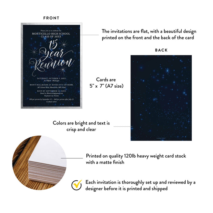 High School Reunion Invitation Night Sky Design
