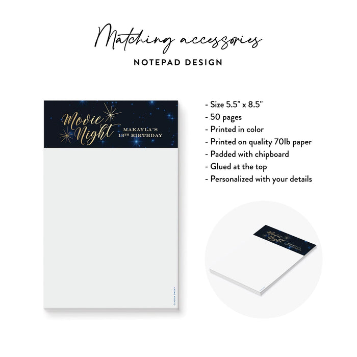 Outdoor Movie Night Birthday Invitation Under the Stars