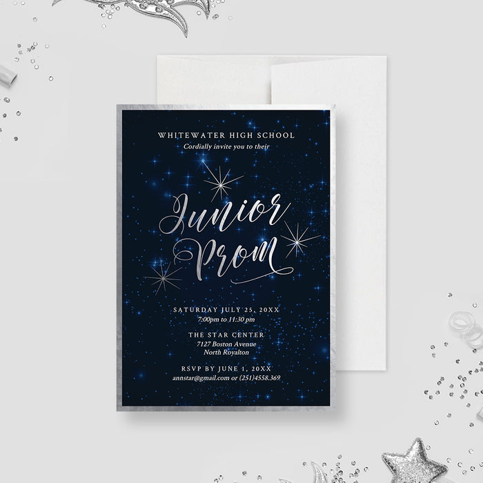 Dance the Night Away Under the Stars with Our Dazzling Junior Prom Invitation Digital Template