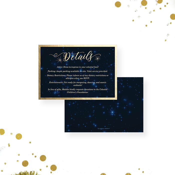 Celestial Sweet Sixteen Invitation Card, A Night Under The Stars Party, Starry Night Invitation Card for Birthday Celebration for Teens