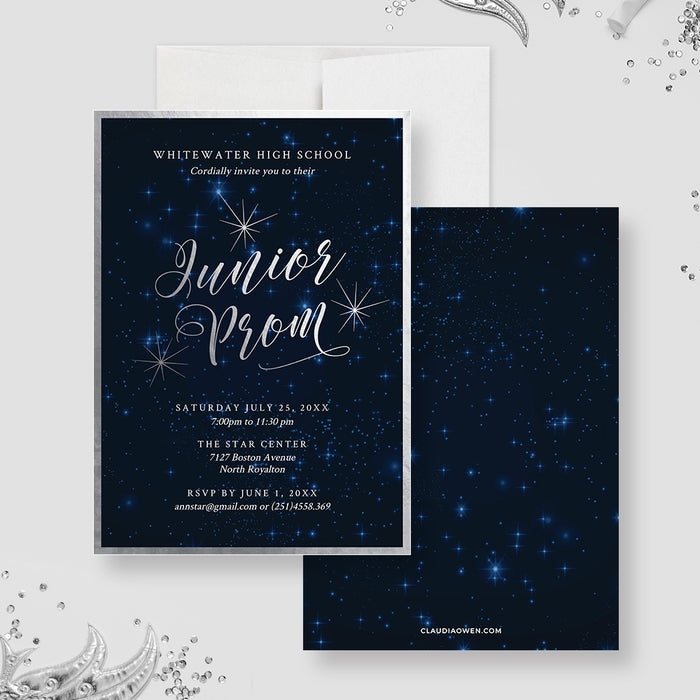Dance the Night Away Under the Stars with Our Dazzling Junior Prom Invitation Digital Template