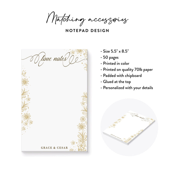 Personalized Gold Floral Wreath Wedding Invitation