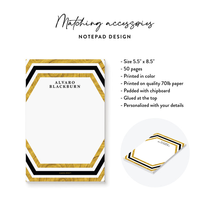 Black and Gold Invitation Card for Annual Trustee Event with Hexagon Design, Business Gala Invites, Elegant Corporate Party Invitation, Executive Dinner Invitation