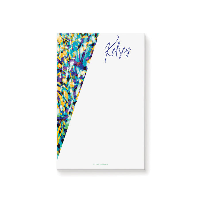 Colorful Notepad with Modern Abstract Pattern in Tropical Colors, Colorful Writing Pad for Women, Personalized Gift for Her, Colorful Stationery for the Office, To Do List Pad