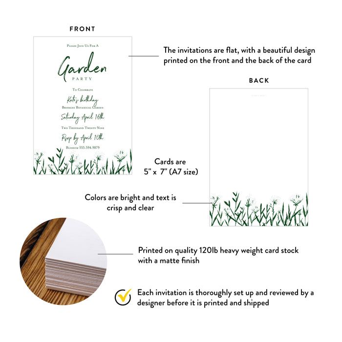 Personalized Botanical Garden Party Birthday Invitation