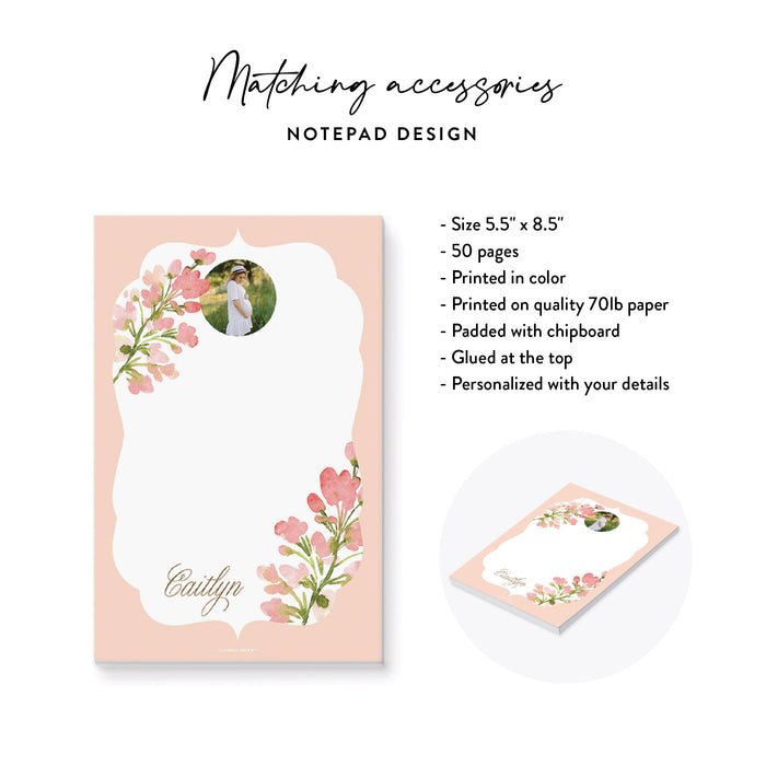 Personalized Blush Pink Watercolor Floral Baby Shower Invitation