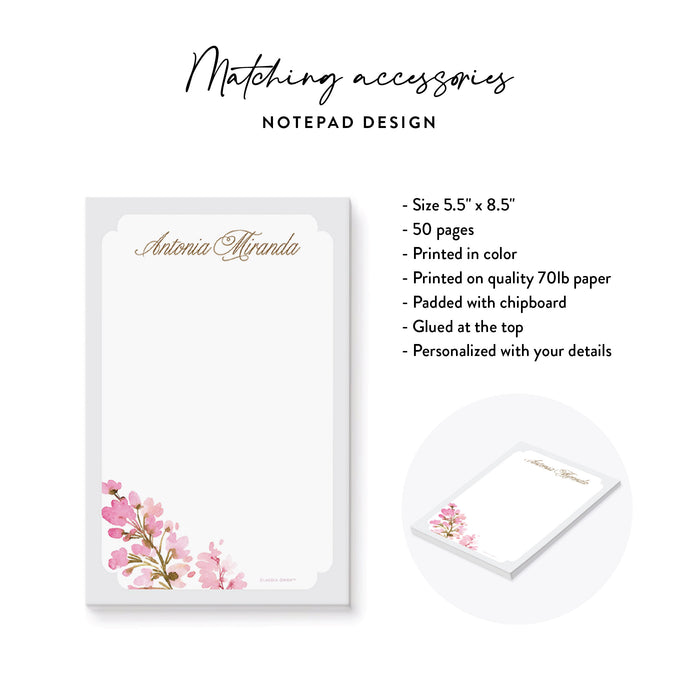 Personalized Pink Watercolor Floral Bat Mitzvah Invitation
