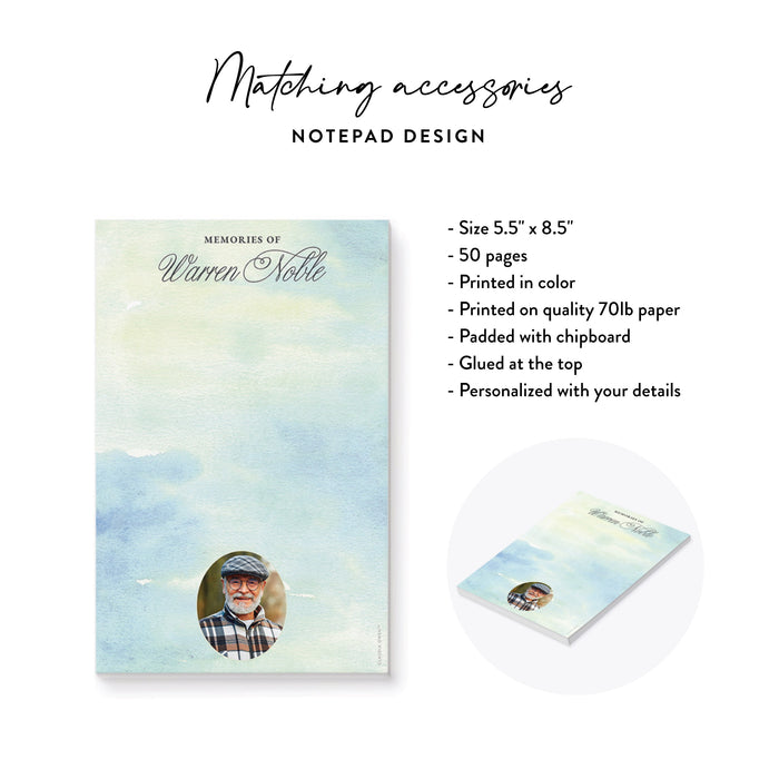 Personalized Watercolor Memorial Photo Notepad Gift