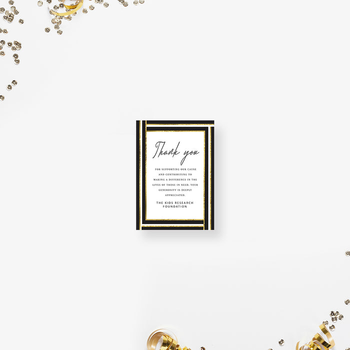 Black and Gold Invitation Card for Charity Fundraiser Gala, Fundraising Event Invites with Striking Pattern Design, Gala Night Party Invitation, Elegant Invites Card for Charity Ball