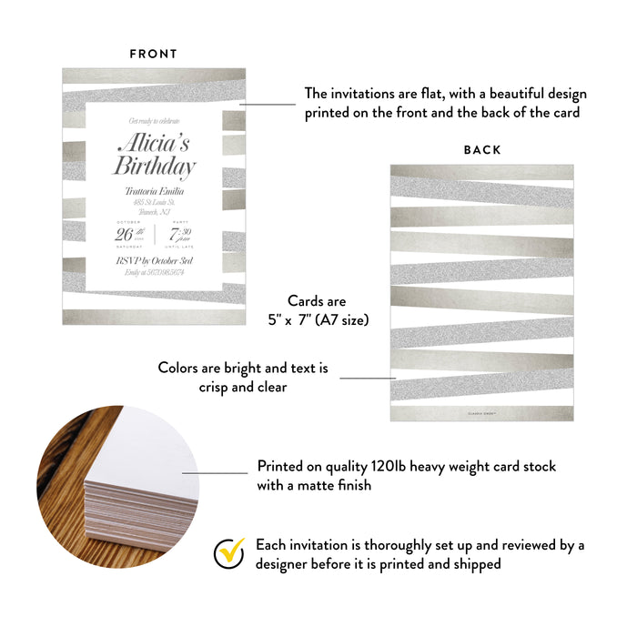 Elegant Birthday Invitation Modern Adult Party Invite