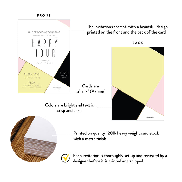Corporate Happy Hour Invitation Modern Cocktail Party Invite