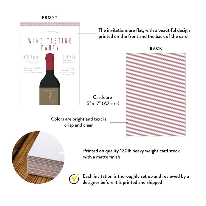 Wine Tasting Birthday Invitation Winery Party Invite