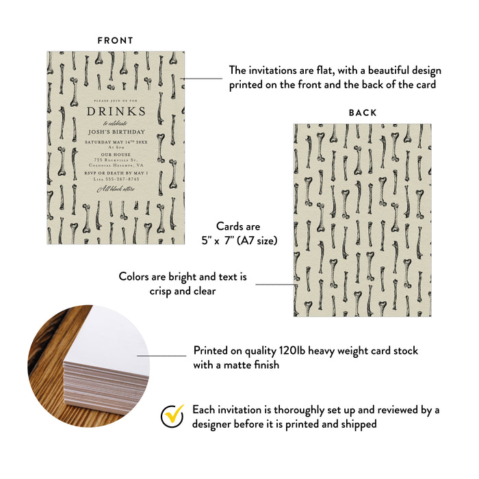 Gothic Birthday Invitation Spooky Halloween Party Card