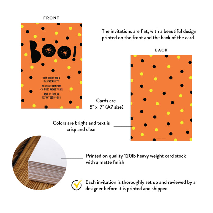 Boo Halloween Party Invitation Fun Spooky Design for Kids