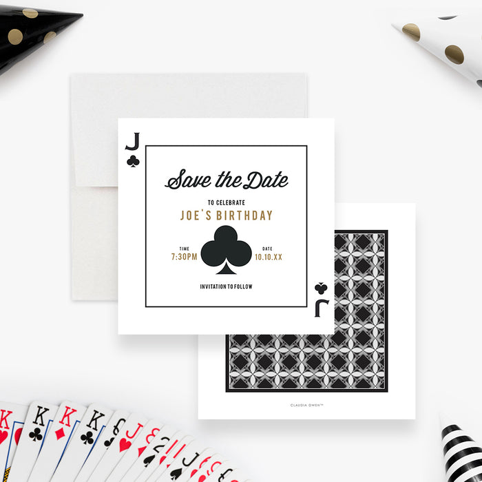 Casino Birthday Save the Date Card, Poker Party Save the Date, Game Night Save the Dates