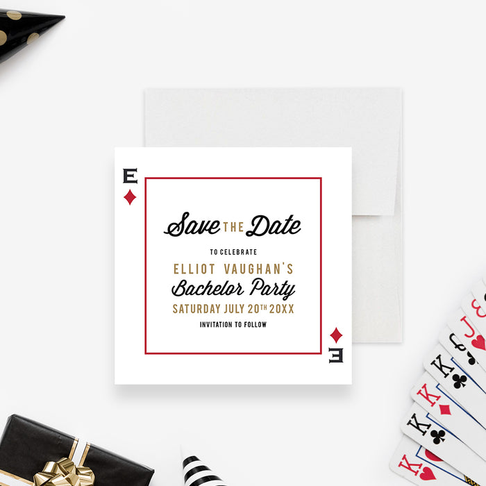 Casino Bachelor Party Save the Date Card, Stag Do Save the Date, Poker Bucks Night Party Save the Dates
