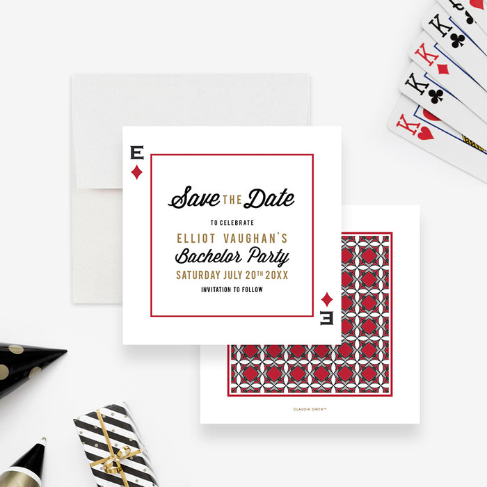 Casino Bachelor Party Save the Date Card, Stag Do Save the Date, Poker Bucks Night Party Save the Dates