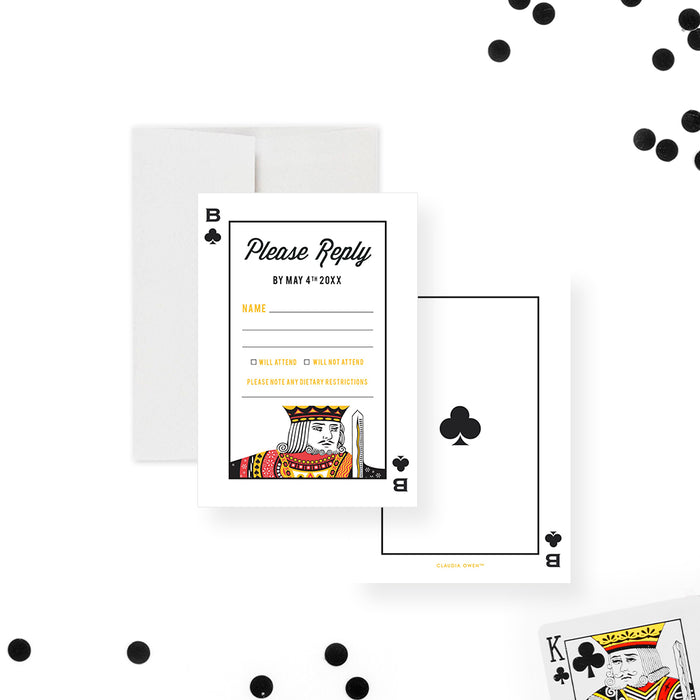 Casino Birthday Invitation Card with King of Clubs Design, Poker Night Party Invites for Mens Birthday, Casino Party Invitation for Him, Gambling Birthday Invitation
