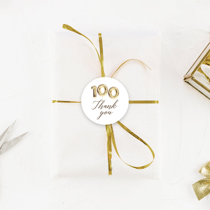 100th Birthday Party Invitations with Golden Balloons, 100th Business Anniversary Invites, Centenary Party Invitations, 100 Years