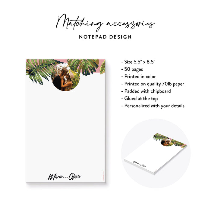Tropical Wedding Invitation Greenery Palm Leaf Design