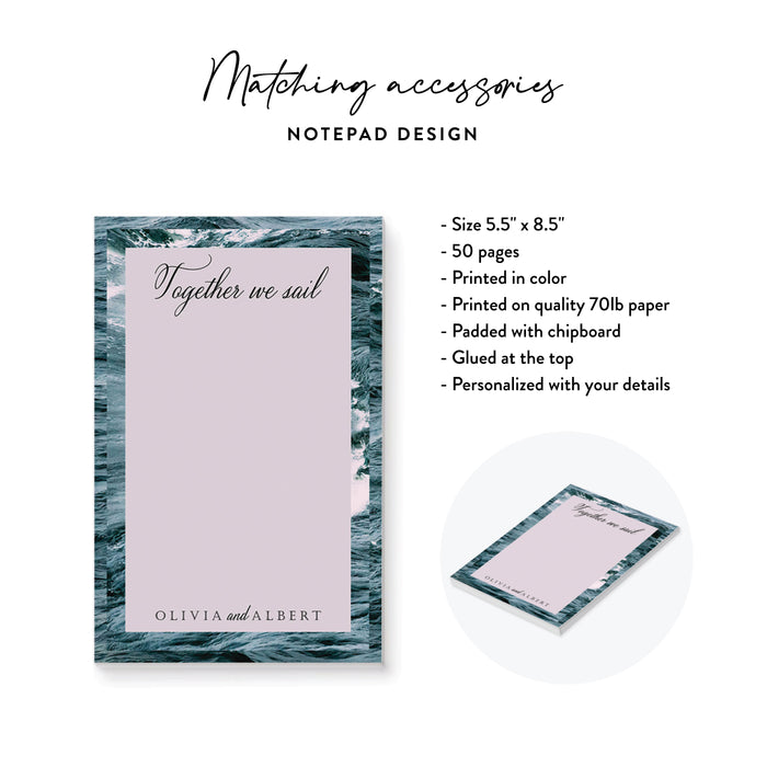 Personalized Coastal Wedding Invitation Ocean Waves