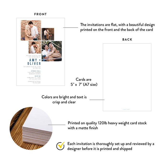 Photo Collage Wedding Invitation Modern Personalized Design