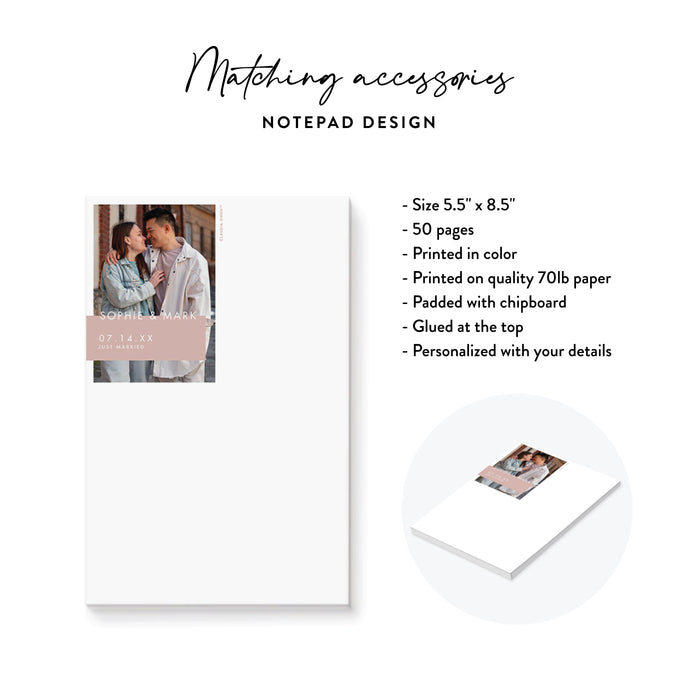 Photo Wedding Invitation with Blush Pink Modern Design