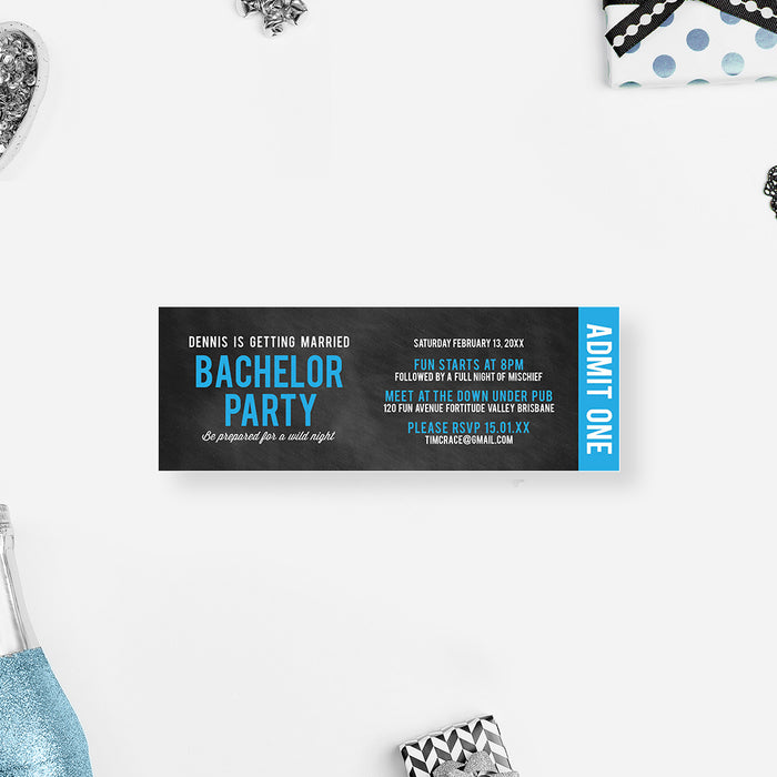 Fun Ticket Invites for Bachelor Party, Ticket Card for Mens Wild Night, Stag Party Ticket, Last Night Out Bachelor Party Ticket, Boys Night Out Celebration