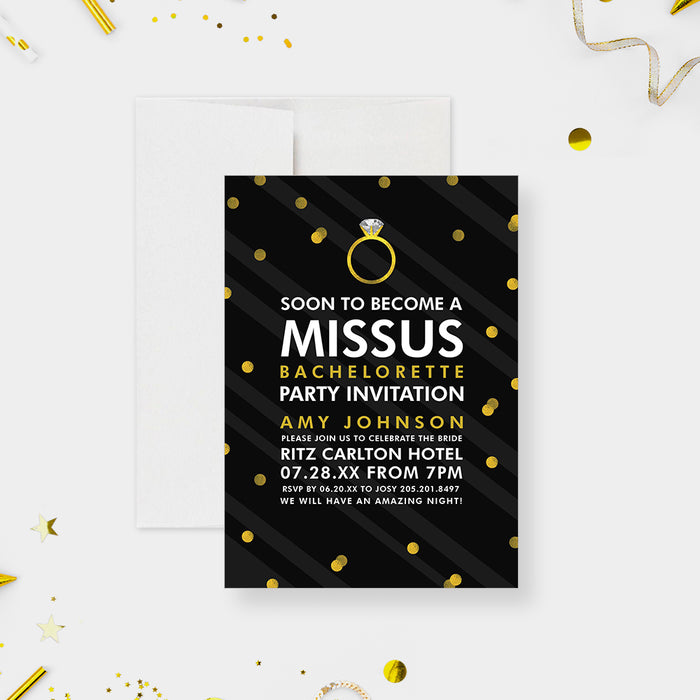 Soon To Become a Missus Bachelorette Party Invitation Card, Hens Night Invites, Bride To Be Party Invitation, Girls Night Out Bach Party Invites Card