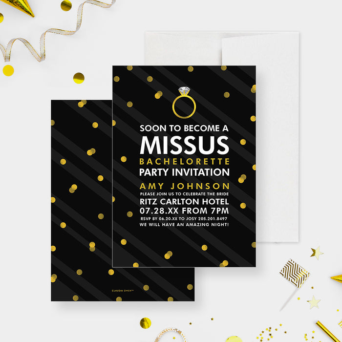 Soon To Become a Missus Bachelorette Party Invitation Card, Hens Night Invites, Bride To Be Party Invitation, Girls Night Out Bach Party Invites Card