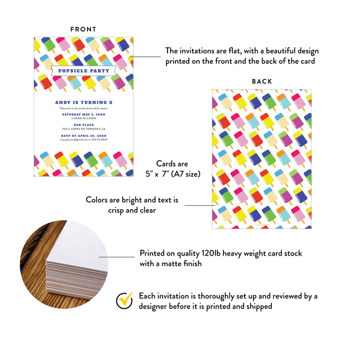 Popsicle Birthday Invitation Summer Party Design