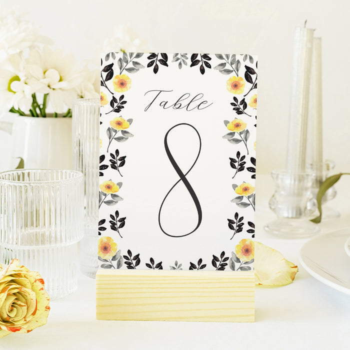 Floral Bridal Shower Invitation Card with Yellow Flowers, Spring Bride To Be Invite Card, Invitations for Bridal Brunch Party