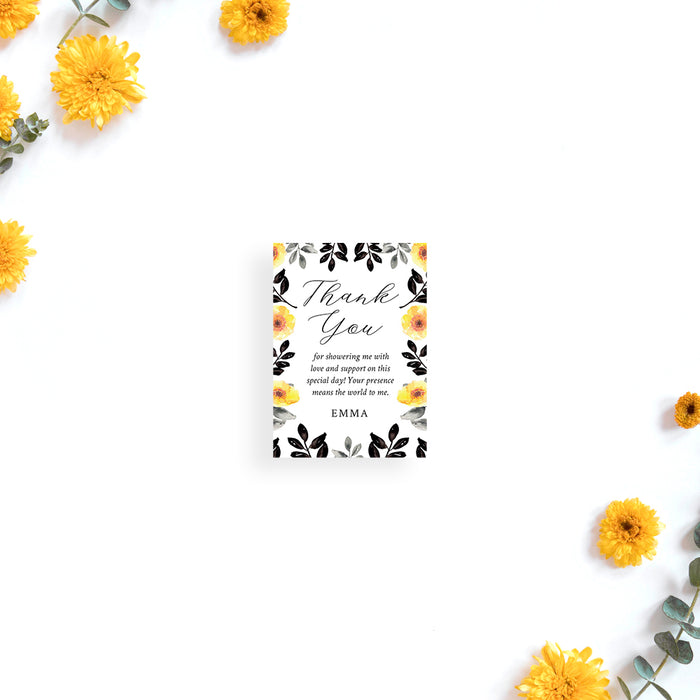 Floral Bridal Shower Invitation Card with Yellow Flowers, Spring Bride To Be Invite Card, Invitations for Bridal Brunch Party
