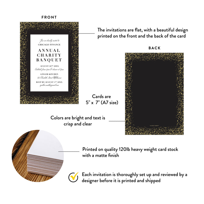 Charity Banquet Invitation Elegant Gala Fundraiser Event Card